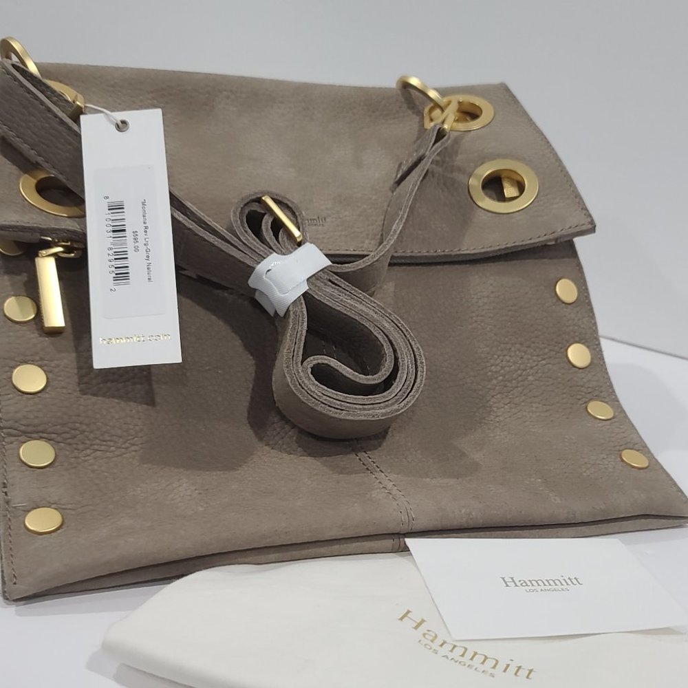 Hammitt Taupe Leather Crossbody with Gold Hardware - Picture 4 of 14